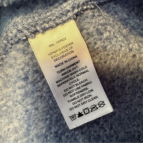 Eddie Bauer Fleece Full Zip Hooded Jacket Blue Women's Size Medium M Soft Knit - Picture 5 of 8